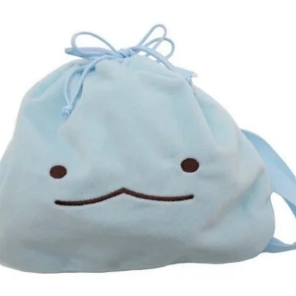 San-x Sumikko gurashi Large Plush Pouch Drawstring Pouch Lizard Crossbody Bag - Picture 9 of 14